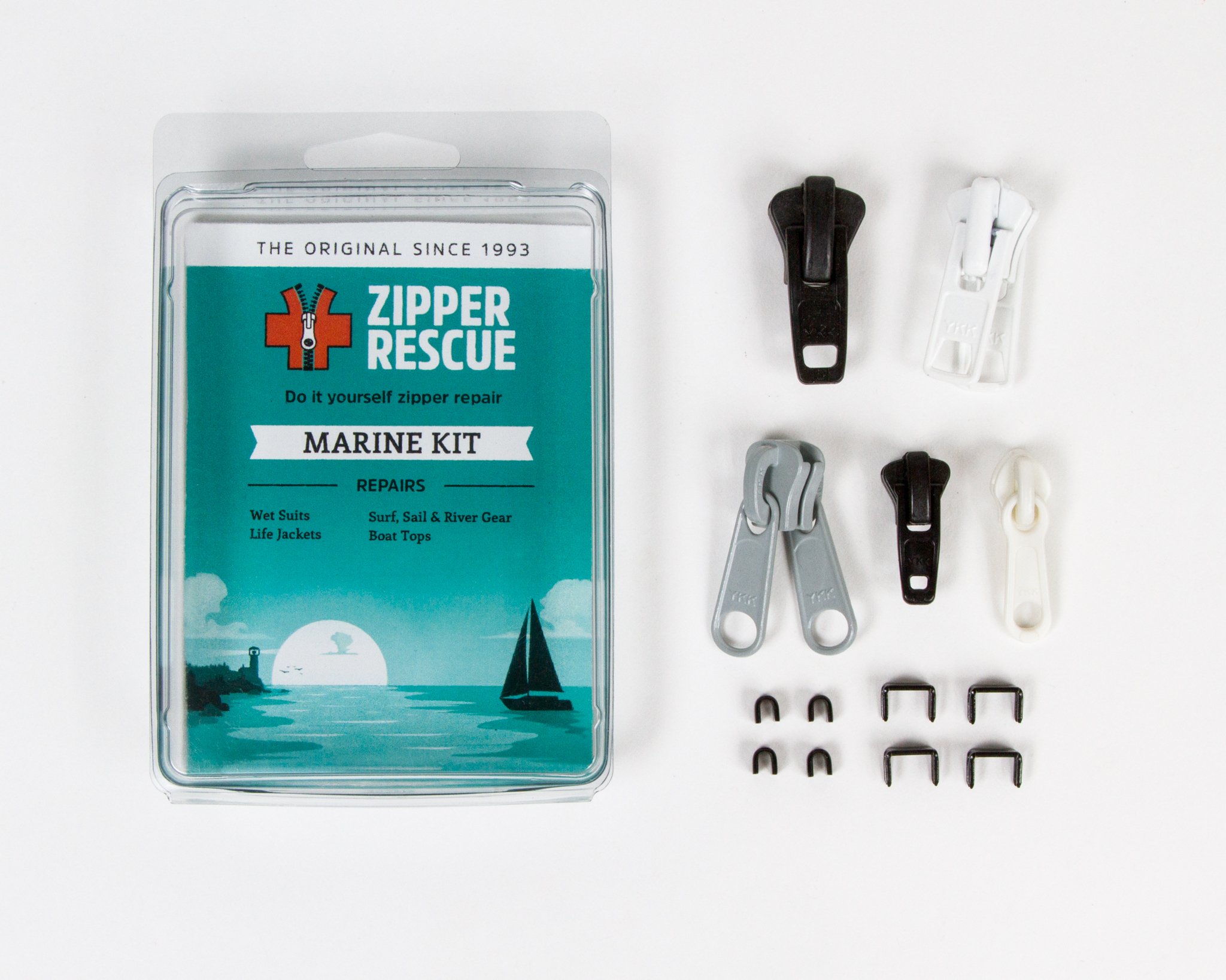 Zipper Repair Marine Kit - For wetsuits, lifejackets, boat covers, etc -  See what's inside the kit! 